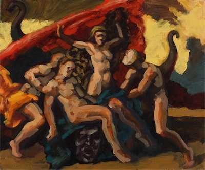 Burial of Baldr; oil on canvas, 50 x 60 cm, 2008