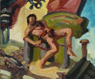 Loki Bound; oil on cardboard, 29 x 34 cm, 2008