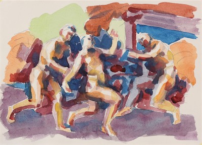 Persecution of the Icon Painters; watercolor 30 x 42 cm, 2005